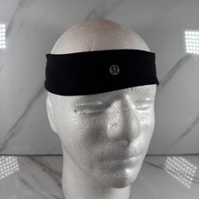 Lululemon Headband Black Yoga Crossfit Logo Thin