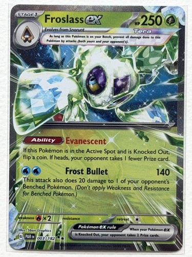 Froslass ex 3/182 Paradox Rift Double Rare Holo Near Mint Pokemon