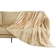 Couverture Jeté de Lit Canapé Sofa 220x240 cm Beige Douillette Peluche Lapin et