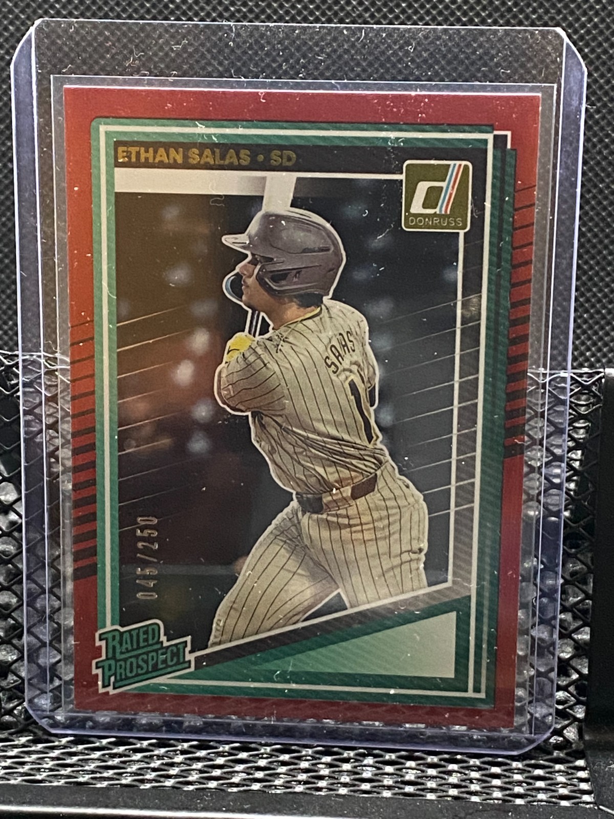 Ethan Salas 2025 Donruss Rated Prospect Red #45/250 #199 - Padres