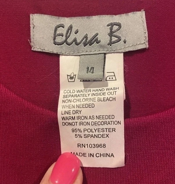 Vestido de fiesta Elisa B. Fushia para niñas rosa con acento de joyas talla 14 Foto 3 de 4