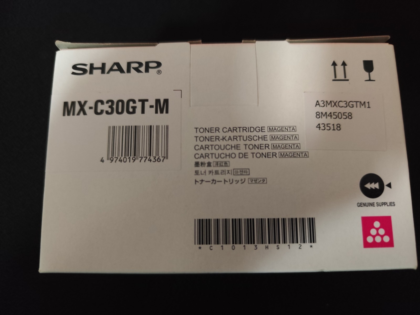 Cartouche Sharp MX-C30GT Magenta pour remplacer votre consommable laser usagé