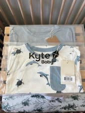 *NIB* Bundle 2 Kyte Baby 5T Short Sleeve Toddler Crew Neck Tee Dolphin & Fog