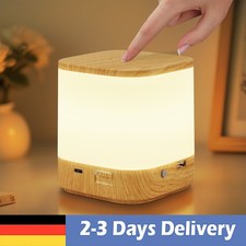 LED Akku Nachttischlampe Touch Dimmbar RGB Atmosphäre Tischlampe Nachtlicht USB