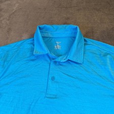 Members Mark Performance Polo Shirt Blue Heather Mens Large Short Sleeve