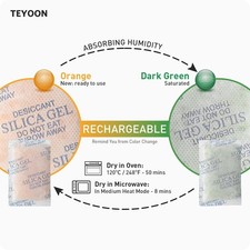 20 Gram 60 Packs Silica Gel Dessicant for Storage Color changes when full