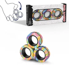 Magnetic Rings Fidget Toy Set, Idea ADHD Fidget Toys, Adult Fidget Magnets Spinn