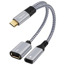 USB C to USB OTG Adapter and PD Charger Splitter Y Cable, 2 in 1 USB Type-C t...