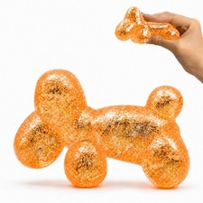 Orange Soft Squishy Rubber Dog Toy Squeeze Plush Animal Stretchy Squeeze Toy
