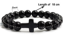 Charm Natural Stone Christian Bracelet Cross Lava Beaded Bracelets
