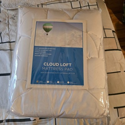 Cloud Loft Twin Mattress Pad with Stain Release Protection NEW IN BAG