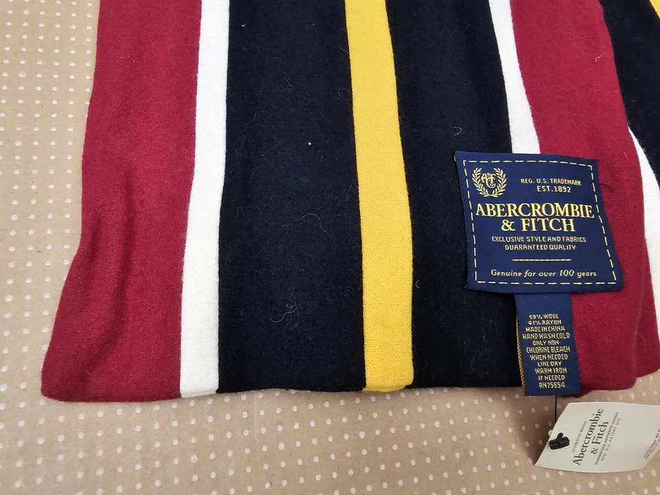 Bufanda Abercrombie And Fitch Multicolor Larga Mezcla Lana Rayas 80" Foto 2 de 4