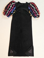 Keyloun vintage artsy black velvet long dress made in USA size M