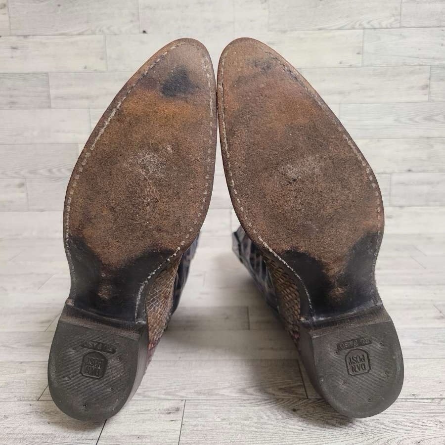 Vintage Dan Post Exotic Rainbow Python Snakeskin … - image 9