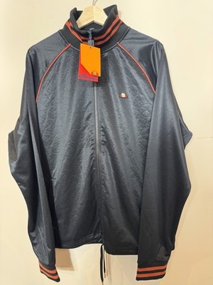 Ellesse Premium Embossed Track Top Jacket Medium Black Full Zip BNWT Heavyweight