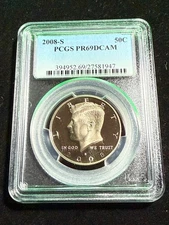 2008 S KENNEDY HALF DOLLAR PCGS PR69DCAM