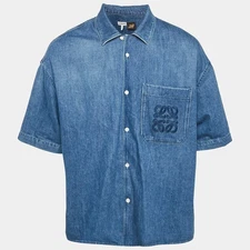 Loewe x Paulas Ibiza Denim Anagram Bowling Shirt S
