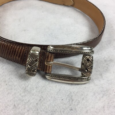 Brighton Leather Goods Belt with Silver Hardware Size 30-36 
