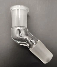 B Quality 18/19mm 45 Degree Angle Glass Ground Joint Attachment Adapter Elbow