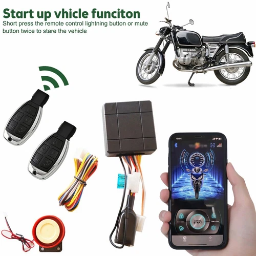 Motorcycle Alarm Anti-theft System Vibration APP Remote Control Engine Start NEU