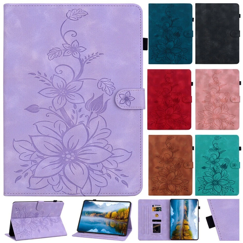 Funda con soporte de cuero abatible para Samsung Galaxy Tab A9 Plus A8 A7 S10 S9 S8 S7 Foto 2 de 4