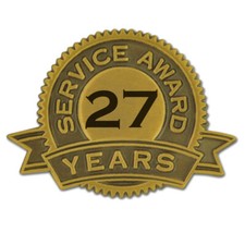 PinMart's 27 Years of Service Award Lapel Pin