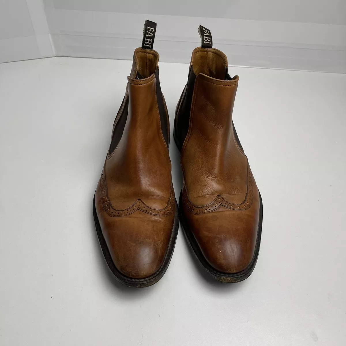 Fabi Since 1965 Made In Italy Mens Brown Camel Leather Ankle Boots Size 43.5