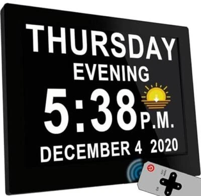 MASSII 8 Inch Large Dementia Clock 19 Alarms with Assorted Colors , Sizes