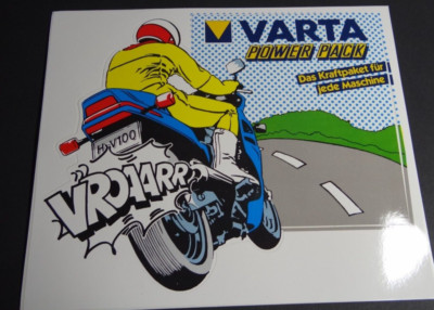 Promotional Stickers varta Power Pack 80er Years Motorcycle Battery Classic Car
