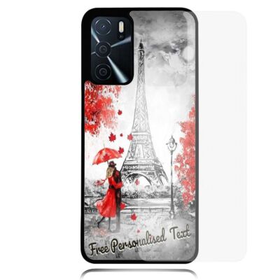 Personalised Text For OPPO Glass Phone Case Series - Eiffel Tower Paris
