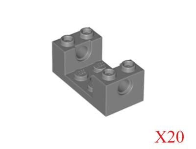 Lego Dark Bluish Gray Technic Brick 2x4x1 1/3 with Holes & 2x2