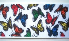3 Yds. White/Primary Color Butterflies 2 1/4" Grosgrain Ribbon gg-212