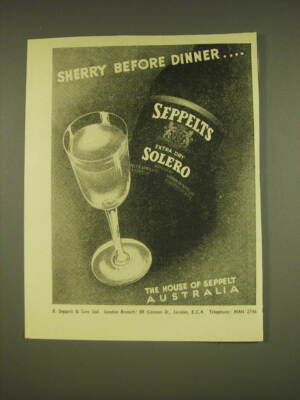 1955 Seppelts Solero Sherry Ad - Sherry before dinner