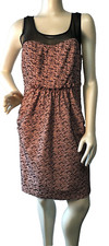 Moulinette Soeurs Anthropologie Sz 6 textured  Grid Sleeveless mesh yoke dress