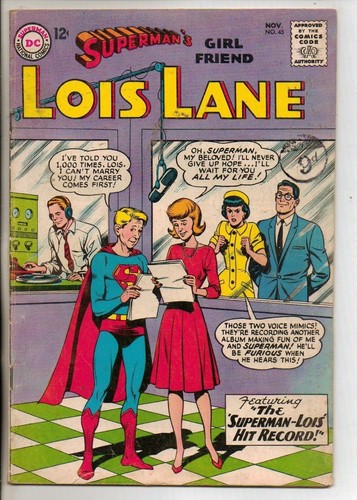 DC Comics Superman`s Girlfriend Lois Lane #45 November 1963 VG+