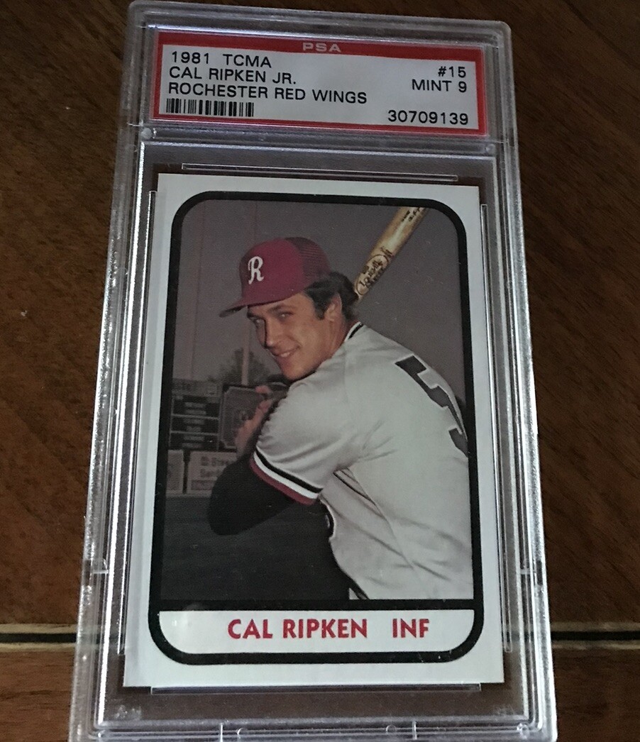 Cal Ripken Jr 1981 TCMA Rochester Red  Wings PSA9 Baseball Card #15