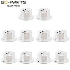 1/4" Plastic Set Pointer Knob For Guitar Bass Effect Pedal DJ Mixer Clear 19mm