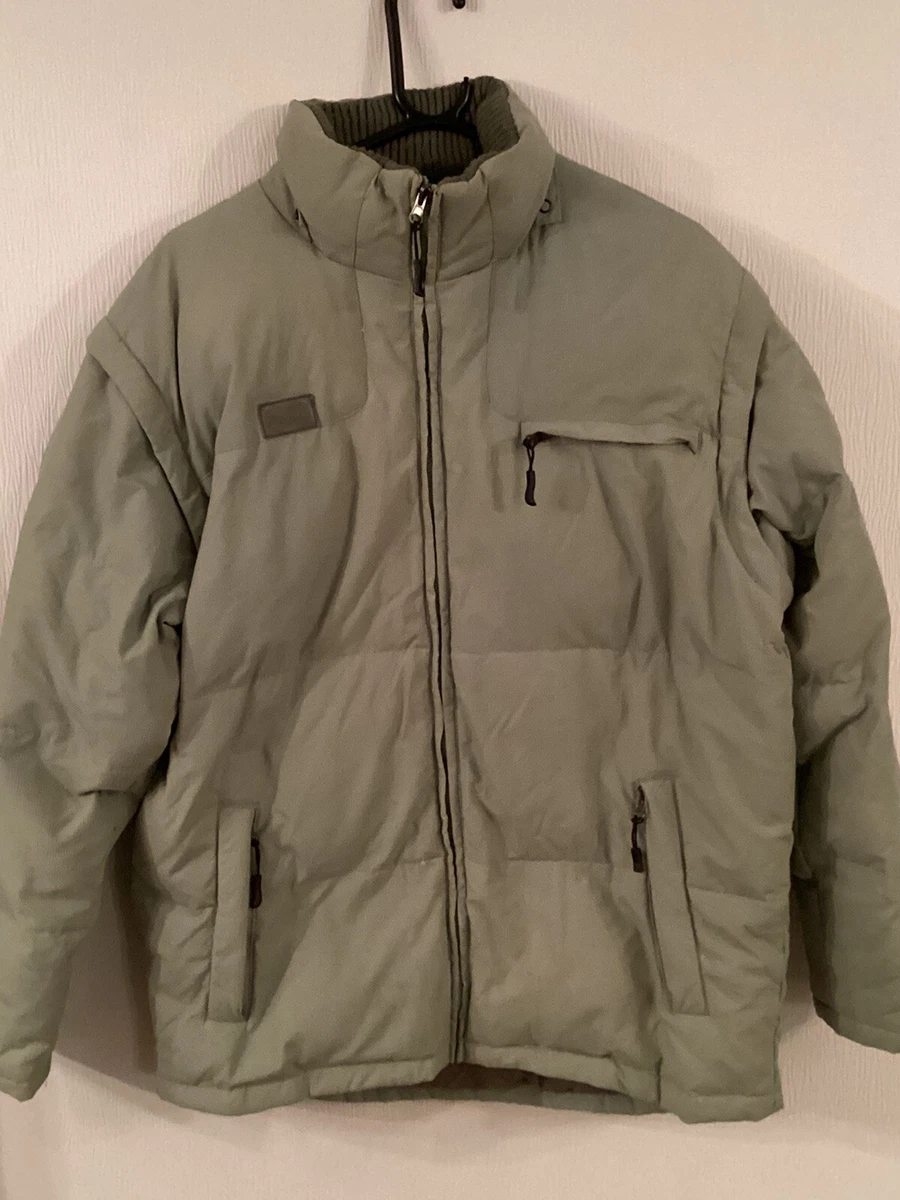 Vintage mens FILA Olive Green DOWN Puffer Jacket Regular Mens L XL VGC