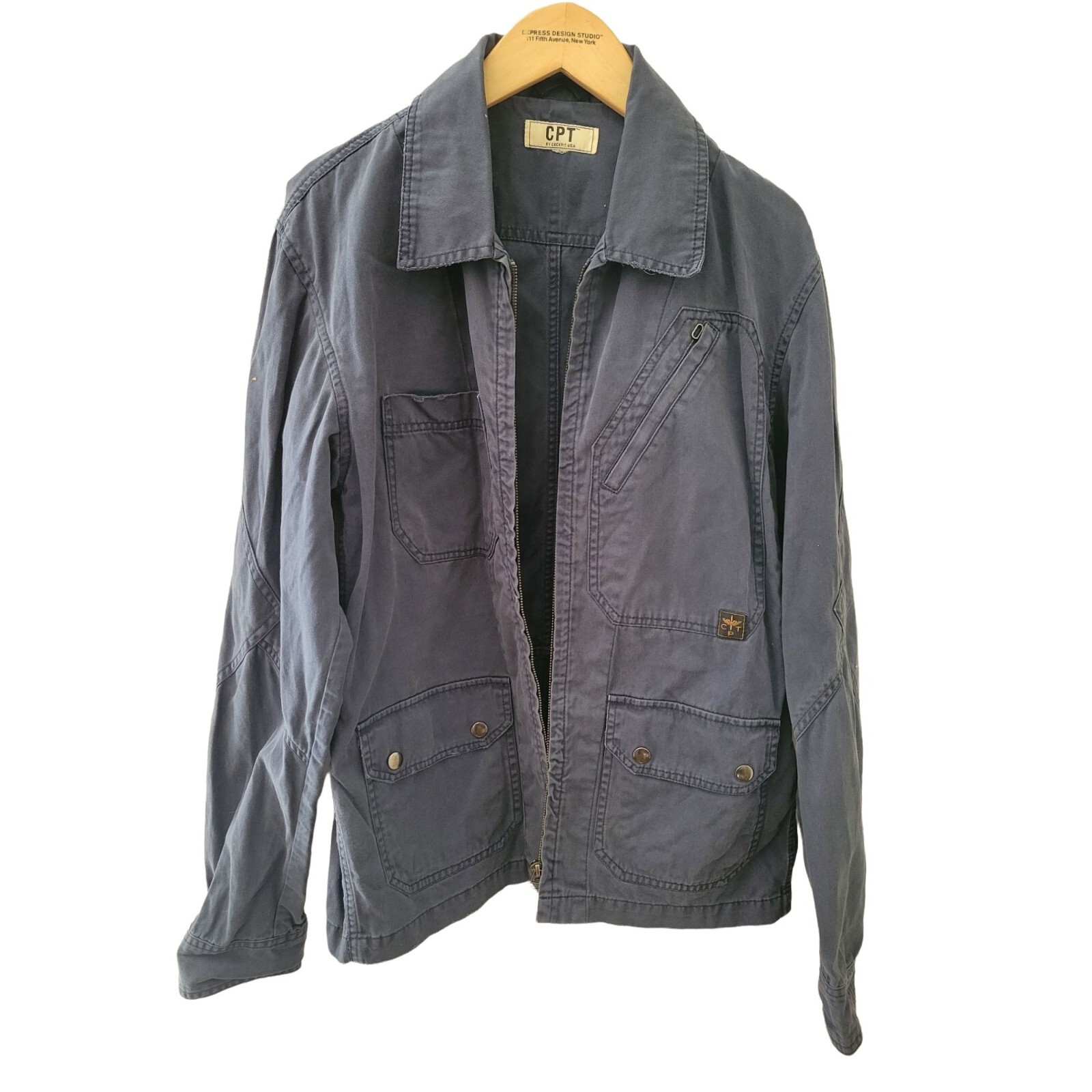 CPT By Cockpit USA Navy Blue Military Style Jacket Gem