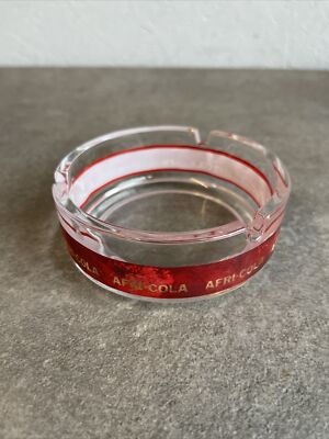 Afri-Cola Aschenbecher- Glas - Werbung - Rund  | Vintage |#A7