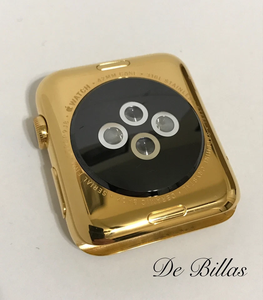 24 Karat Gold Plated 42MM Apple Watch Series 2 Stainless Steel Custom Body Only - Image 2 of 4
