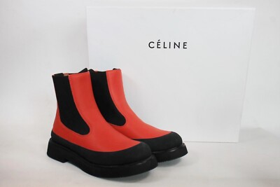 CELINE Country Leather Chelsea Boots bright Red size EU 36 Phoebe Philo