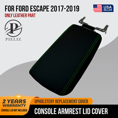 Fits 17-19 Ford Escape Vinyl Leather Console LId Armrest Cover Gray Stitch - Foto 11