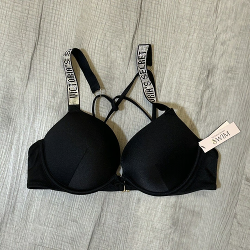 Victoria's Secret Shine Strap Bombshell Add 2 Cups Push Up Bikini Swim Top 32C
