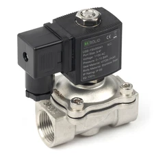U.S. Solid Normally Closed Solenoid Valve 110V AC Stainless Steel 3/4 in