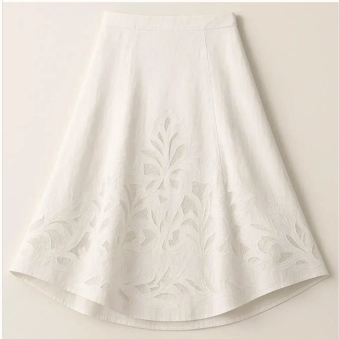 Coldwater Creek Women Linen Embroidered Flare Midi Skirt M Ivory Office Career
Opens in a new window