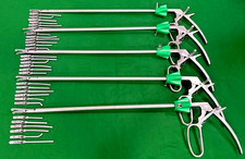 5pc Laparoscopic Bulldog Clamp Applicator 10mmx330mm with 6 Clips Reusable