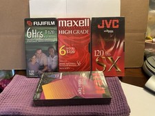 Sealed Blank VHS Tape Lot of 4 - Fuji, Maxell, JVC & RCA