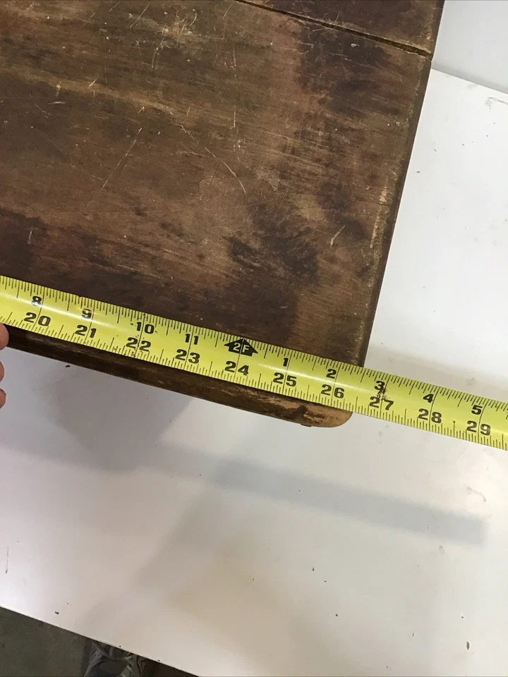 Caja de masa grande de mesa americana del siglo XIX ¿alguna pintura roja original álamo? Madera Foto 3 de 4