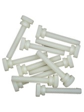 12 PCS White Nylon Thumb Screws Shoulder Knurled Head 1/420 Thread 1 1/2 In